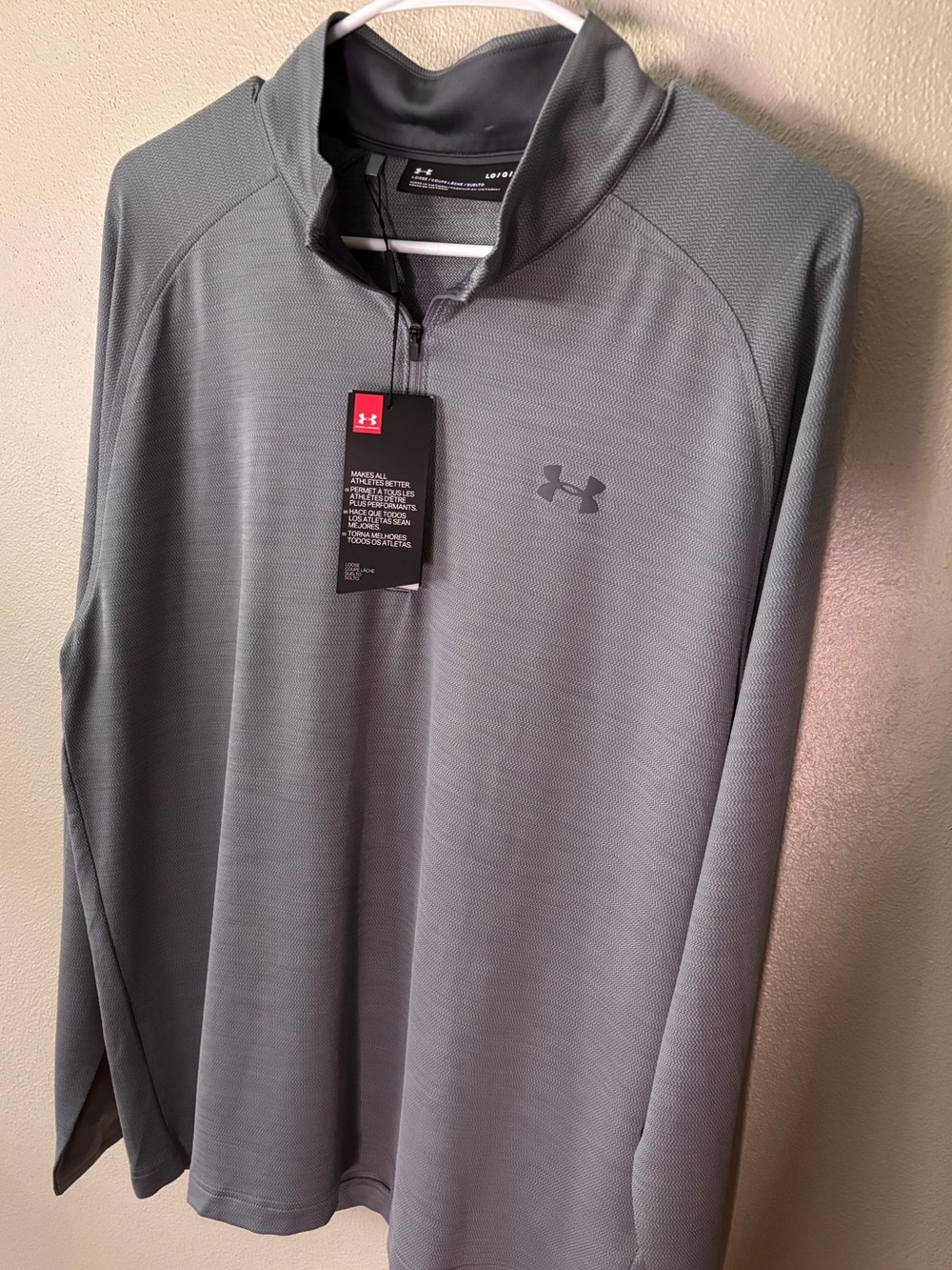Under Armour Quarter Zip Pullover Men’s Large Gray Loose Fit Performance